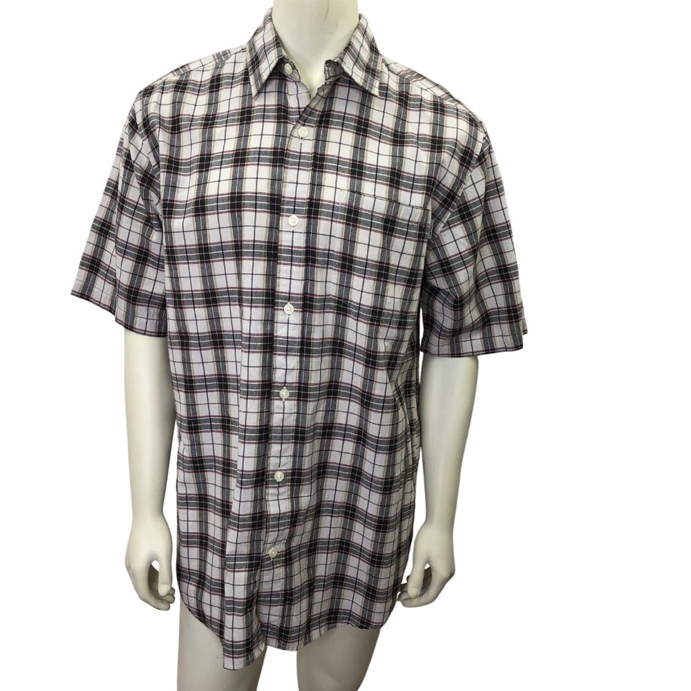 Carhartt Mens Plaid Short Sleeve Button-Up Shirt Size M 100% Cotton